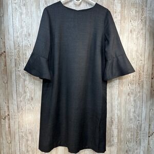 Pendleton Women's Dark Grey Wool Flutter Sleeve Dress Size Large Made in USA‎
